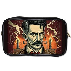 Ai Generated Nikola Tesla Tesla Nikolas Electricity Toiletries Bag (one Side) by danenraven