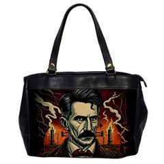 Ai Generated Nikola Tesla Tesla Nikolas Electricity Oversize Office Handbag by danenraven