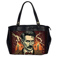 Ai Generated Nikola Tesla Tesla Nikolas Electricity Oversize Office Handbag (2 Sides) by danenraven