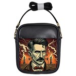 Ai Generated Nikola Tesla Tesla Nikolas Electricity Girls Sling Bag Front