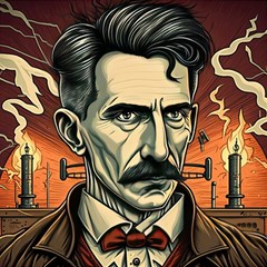 Ai Generated Nikola Tesla Tesla Nikolas Electricity Play Mat (square) by danenraven