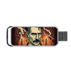 Ai Generated Nikola Tesla Tesla Nikolas Electricity Portable Usb Flash (one Side) by danenraven