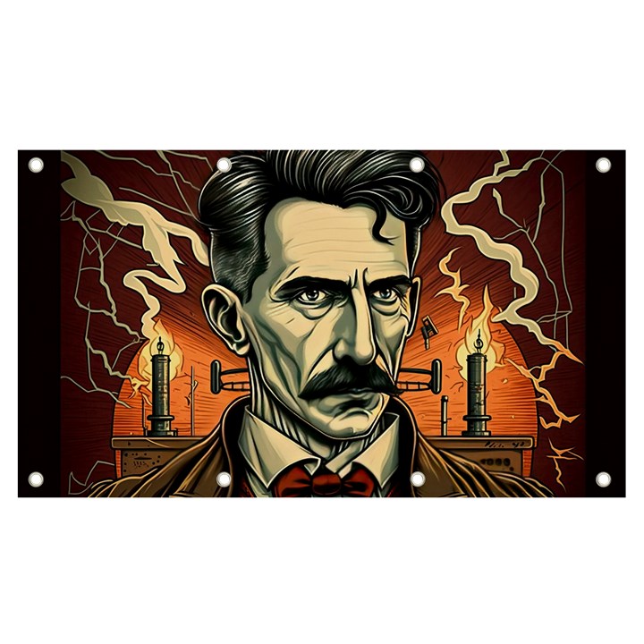 Ai Generated Nikola Tesla Tesla Nikolas Electricity Banner and Sign 7  x 4 