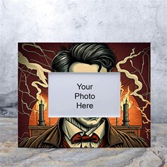 Ai Generated Nikola Tesla Tesla Nikolas Electricity White Tabletop Photo Frame 4 x6  by danenraven