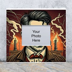 Ai Generated Nikola Tesla Tesla Nikolas Electricity White Wall Photo Frame 5  X 7  by danenraven