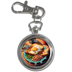 Ai Generated Breakfast Egg Beans Toast Plate Key Chain Watches by danenraven