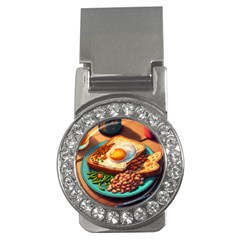 Ai Generated Breakfast Egg Beans Toast Plate Money Clips (cz)  by danenraven