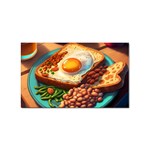 Ai Generated Breakfast Egg Beans Toast Plate Sticker (Rectangular) Front