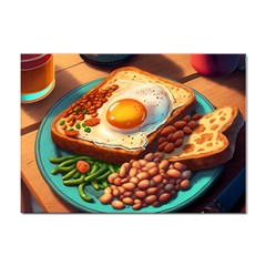 Ai Generated Breakfast Egg Beans Toast Plate Sticker A4 (10 Pack) by danenraven