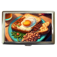 Ai Generated Breakfast Egg Beans Toast Plate Cigarette Money Case by danenraven