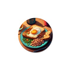 Ai Generated Breakfast Egg Beans Toast Plate Golf Ball Marker (4 Pack) by danenraven