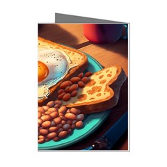 Ai Generated Breakfast Egg Beans Toast Plate Mini Greeting Cards (pkg Of 8)