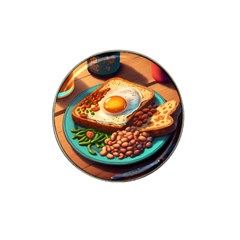 Ai Generated Breakfast Egg Beans Toast Plate Hat Clip Ball Marker (4 Pack) by danenraven