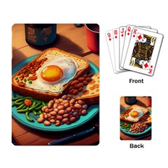 Ai Generated Breakfast Egg Beans Toast Plate Playing Cards Single Design (rectangle)