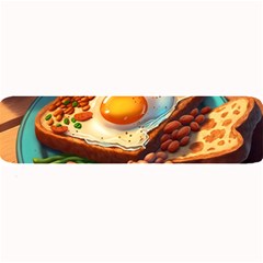 Ai Generated Breakfast Egg Beans Toast Plate Large Bar Mat by danenraven