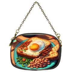 Ai Generated Breakfast Egg Beans Toast Plate Chain Purse (one Side) by danenraven