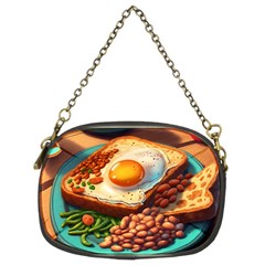 Ai Generated Breakfast Egg Beans Toast Plate Chain Purse (two Sides) by danenraven