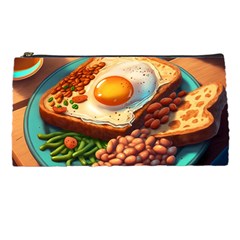 Ai Generated Breakfast Egg Beans Toast Plate Pencil Case by danenraven