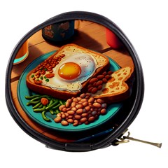 Ai Generated Breakfast Egg Beans Toast Plate Mini Makeup Bag by danenraven