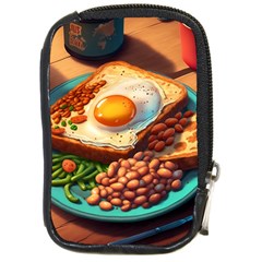 Ai Generated Breakfast Egg Beans Toast Plate Compact Camera Leather Case by danenraven