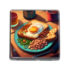 Ai Generated Breakfast Egg Beans Toast Plate Memory Card Reader (square 5 Slot) by danenraven