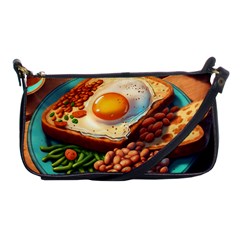 Ai Generated Breakfast Egg Beans Toast Plate Shoulder Clutch Bag by danenraven