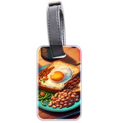 Ai Generated Breakfast Egg Beans Toast Plate Luggage Tag (two Sides) by danenraven