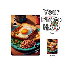 Ai Generated Breakfast Egg Beans Toast Plate Playing Cards 54 Designs (mini) by danenraven