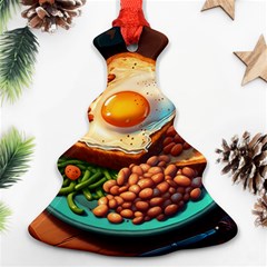 Ai Generated Breakfast Egg Beans Toast Plate Ornament (christmas Tree)  by danenraven