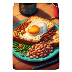 Ai Generated Breakfast Egg Beans Toast Plate Removable Flap Cover (l) by danenraven