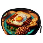 Ai Generated Breakfast Egg Beans Toast Plate Accessory Pouch (Large) Back