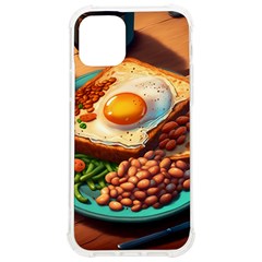 Ai Generated Breakfast Egg Beans Toast Plate Iphone 12/12 Pro Tpu Uv Print Case by danenraven