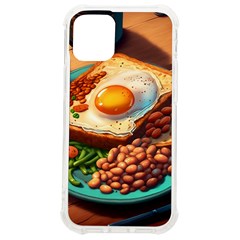 Ai Generated Breakfast Egg Beans Toast Plate Iphone 12 Mini Tpu Uv Print Case	 by danenraven