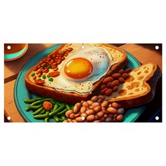 Ai Generated Breakfast Egg Beans Toast Plate Banner And Sign 4  X 2  by danenraven