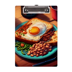 Ai Generated Breakfast Egg Beans Toast Plate A5 Acrylic Clipboard by danenraven