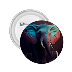 Ai Generated Elephant Tusks Trunk Wildlife Africa 2 25  Buttons by danenraven