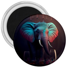 Ai Generated Elephant Tusks Trunk Wildlife Africa 3  Magnets by danenraven