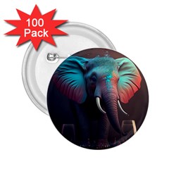 Ai Generated Elephant Tusks Trunk Wildlife Africa 2 25  Buttons (100 Pack)  by danenraven