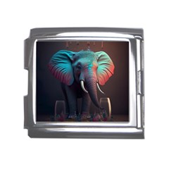 Ai Generated Elephant Tusks Trunk Wildlife Africa Mega Link Italian Charm (18mm) by danenraven