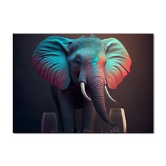 Ai Generated Elephant Tusks Trunk Wildlife Africa Sticker A4 (100 Pack) by danenraven