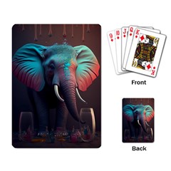 Ai Generated Elephant Tusks Trunk Wildlife Africa Playing Cards Single Design (rectangle) by danenraven