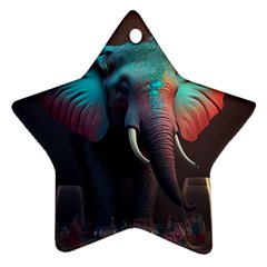 Ai Generated Elephant Tusks Trunk Wildlife Africa Star Ornament (two Sides) by danenraven