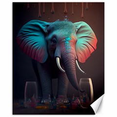 Ai Generated Elephant Tusks Trunk Wildlife Africa Canvas 16  X 20  by danenraven