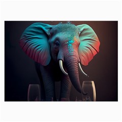 Ai Generated Elephant Tusks Trunk Wildlife Africa Large Glasses Cloth by danenraven