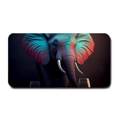 Ai Generated Elephant Tusks Trunk Wildlife Africa Medium Bar Mat by danenraven