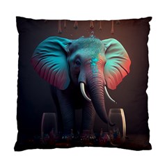 Ai Generated Elephant Tusks Trunk Wildlife Africa Standard Cushion Case (two Sides) by danenraven