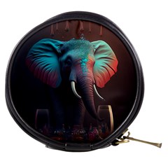 Ai Generated Elephant Tusks Trunk Wildlife Africa Mini Makeup Bag by danenraven