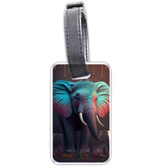 Ai Generated Elephant Tusks Trunk Wildlife Africa Luggage Tag (one Side) by danenraven