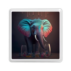 Ai Generated Elephant Tusks Trunk Wildlife Africa Memory Card Reader (square) by danenraven