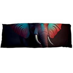 Ai Generated Elephant Tusks Trunk Wildlife Africa Body Pillow Case (dakimakura) by danenraven